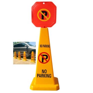 Imagem de Cone Estacionamento Sinalizaçao Viaria Obra Estrada Rua Avenida Placa Proibido Estacionar Isolamento Area Restrita