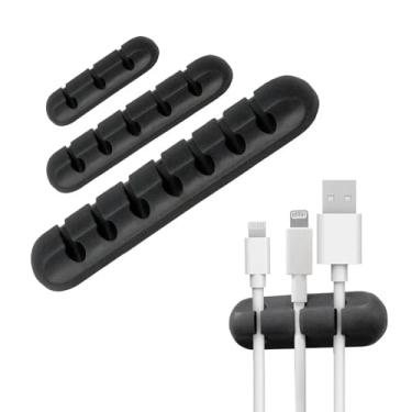 Imagem de Organizador Fios Mesa Adesivo 3 5 7 Cabos Escritório Office