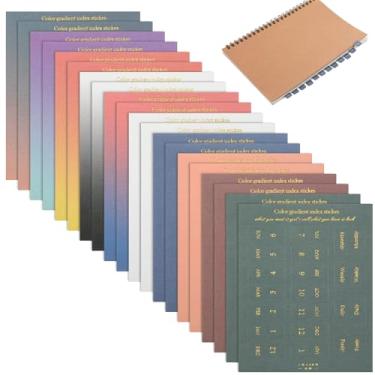 Imagem de Ptwola Agenda de 20 folhas com abas mensais separadoras mensais coloridas, adesivos de índice de cores gradientes, guia autoadesiva, para agendas, escritório, estudo, diário, caderno, organizações
