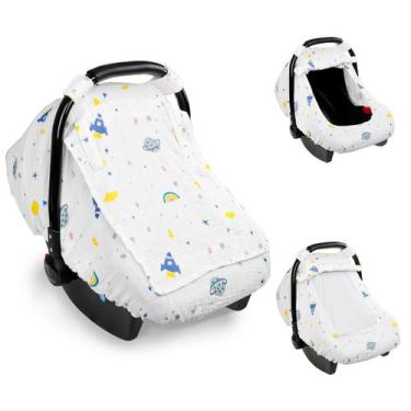 Imagem de Capa de assento de carro para bebês Hooyax Muslin, respirável no verão