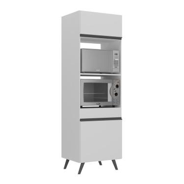 Imagem de Paneleiro 2 Portas 63cm Para Forno E Microondas Branco/Preto