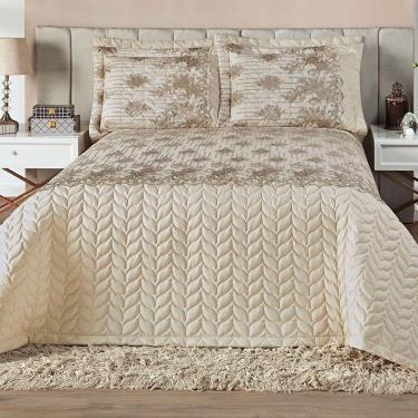 Imagem de Kit Cobre Leito Toscano Micropercal Dupla Face Queen 05 Peças - Bege