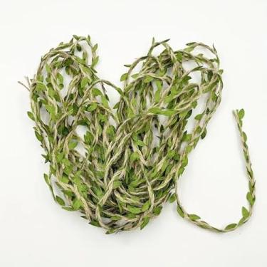 Imagem de Corda de Sisal Cordão de Juta com Folhas Decoração Rústica, Artesanato, Diy Festas Temáticas(5 Metros)