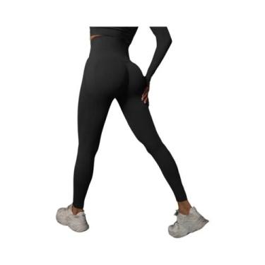 Imagem de Leggings de Ginástica de Cintura Alta Sem Costura para Mulheres - Leva