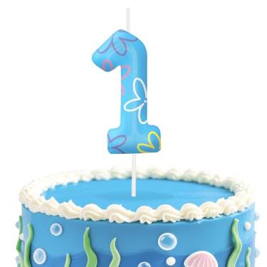 Imagem de Velas de aniversário número 1, velas de esponja para decorações de aniversário, topo de bolo de 1ª vela para decoração de festa de meninos e meninas, suprimentos de decoração de bolo com tema de