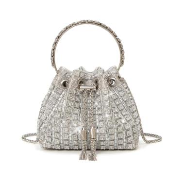 Imagem de Bolsa Noturna Feminina Bright Diamond de Mão com Glitter para Festa Graduação Coquetel Casamento