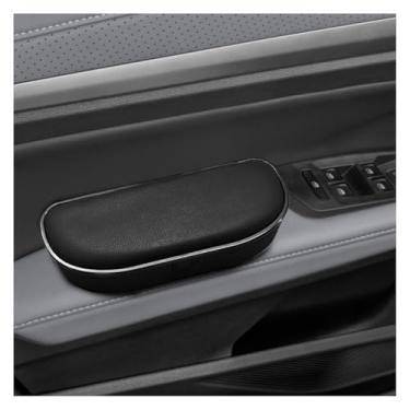Imagem de Tuxihapp Capa de apoio de braço de carro - Almofada de descanso de braço de porta lateral de carro ajustável de couro com caixa de armazenamento - extensor de cotoveleira esquerda almofada de apoio de
