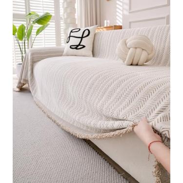 Imagem de Erke Cobertor de cama para sofá, 3 lugares, tamanho padrão, protetor de decoração de móveis em forma de L, lavável na máquina, capa de chenille para animais de estimação, cães e gatos