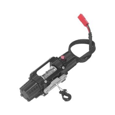 Imagem de Acouto Guincho RC Premium Em Liga de Alumínio Com Motor Duplo Elétrico Simulado Guincho SCX10, 90046, D90 1/10 Carros RC - Fácil Instalação, Design e Aprimorado Com Tensão de 10 Kg (Preto)