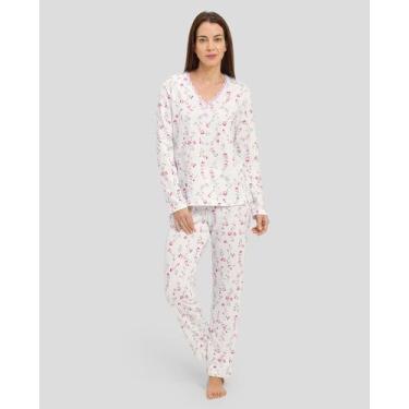 Imagem de Pijama Floral Renda - Lohe, Rosa, G