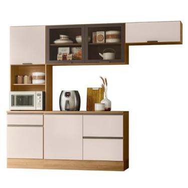 Imagem de Armario de Cozinha Etna com 6 Portas 4 Gavetas e Rodapé Carvalho Oak/off White