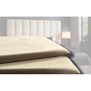 Imagem de Cabeceira Estofada Modular Alta para Cama Box King/Queen/Casal – Kit de Módulos 120x20cm, Vários Tamanhos e Cores(Bege,Casal - 7 Módulos)