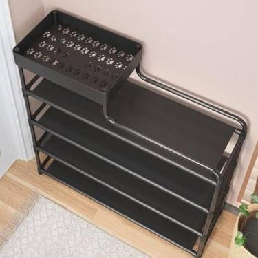 Imagem de Sapateira Rack Multiuso com Cestinho, Organizador de Sapatos, Estante com Compartimentos Sortidos