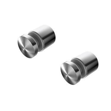 Imagem de Braçadeira de vidro de aço inoxidável suportes redondos grandes resistentes 5 cm - Inline Design (pacote com 2) (aço inoxidável acetinado)