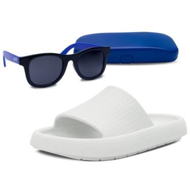 Imagem de Kit Infantil Pópidi Óculos + Chinelo Slide Nuvem Menino-Masculino