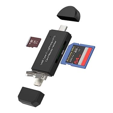 Imagem de Leitor de cartão SD OTG Micro USB C Adaptador de memória de câmera compatível com Apple Samsung Galaxy Android Iphone13 12 11 Pro Max Mini Ipad 2.0 para cartão SD e TF Tipo-C Lightning USB 3 em 1 PC Computador Laptop