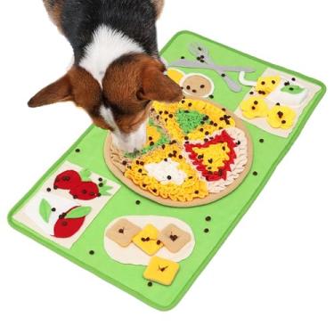 Imagem de Snuffle Mat Pizza, quebra-cabeça colorido para mastigar para cães, brinquedo com vazamento de ração para animais de estimação para distribuição de guloseimas e limpeza de dentes
