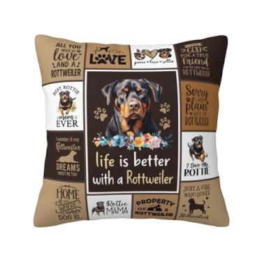 Imagem de ZUMBULKJ Presentes de Natal Rottweiler - Presentes para mulheres amantes de Rottweiler - Presente para mãe de Rottweilers - Presente de cachorro Rottweilers para amantes de cães mulheres fronhas de