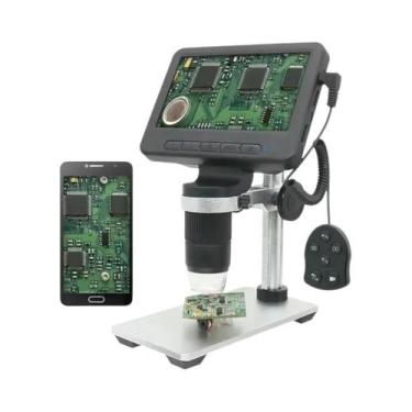Imagem de Microscópio Digital 1000X Com Iluminação LED, Wi-Fi E USB Para Inspeçã
