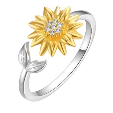 Imagem de SUPAC Colar feminino com pingente de girassol e abelha You Are My Sunshine, joia delicada, presente de aniversário ou Natal, Adjustable, Metal, Sem pedra preciosa