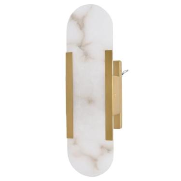 Imagem de Zerodis Iluminação de Jardinagem Doméstica Iluminação Interna Luminária Interna Com Dupla para Sala de Estar e Banheiro Base Dourada Arandela de Parede Fosca Em Mármore Elegante