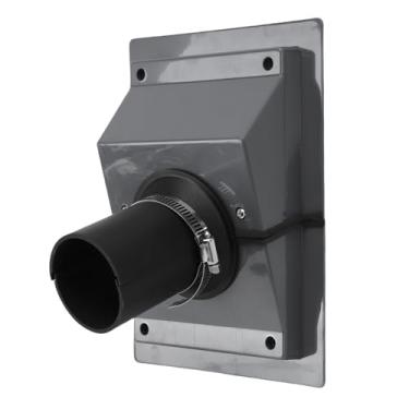 Imagem de Diydeg Kit de Cobertura de Conjunto de Linha de Penetração de Parede HVAC, Tampa Dividida de Plástico Autoadesivo Conjunto de Linha AC Cobertura de Parede Com Parafusos, Luva de Parede (Cinza)