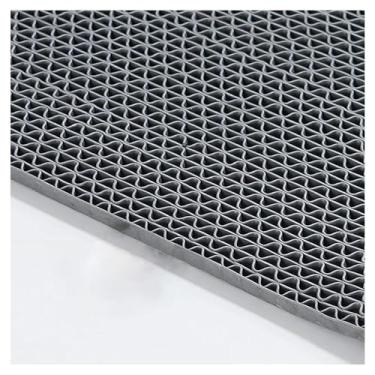 Imagem de SPXMQSS Tapete de banheiro antiderrapante para banheiro tapete de banho antiderrapante lavável tapete de banho tapete de banho de secagem rápida malha PVC tapete de drenagem oco cinza 120 x 200 cm