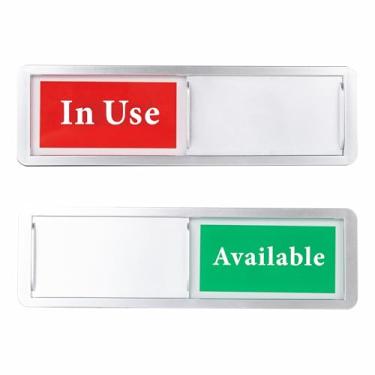 Imagem de Placa de porta em uso ou disponível para casa, escritório, banheiro, conferência, hotéis, hospital, sinal de privacidade, indicação de uso disponível, prata