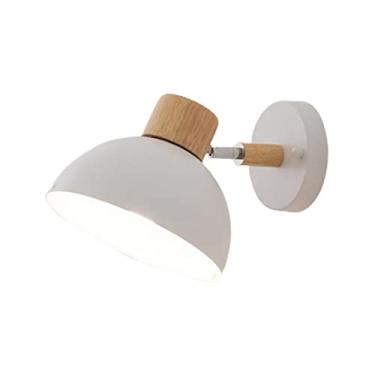 Imagem de WeiLaiKeQi Candeeiro de parede estilo nórdico candeeiro de cabeceira com ângulo ajustável E27 Luminária de base minimalista arandela de parede para quarto, BRANCO