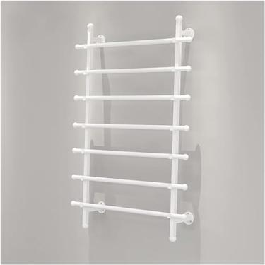 Imagem de Organizador de fita para sala de artesanato, suporte de parede para embalagem de flores, suporte de exibição de papel de embrulho de metal branco preto para cachecol/(branco - 65 x 120 cm