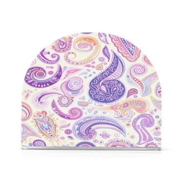 Imagem de Suporte de guardanapo de flores retrô estilo Paisley para mesas, porta-guardanapos de Halloween para cozinha, porta-guardanapos de mesa, porta-guardanapos de coquetel, porta-guardanapos de papel284