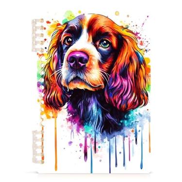 Imagem de Burbuja Caderno de retrato de cachorro, papel pautado universitário A5 com 60 folhas, fichário para escritório, 1 pacote