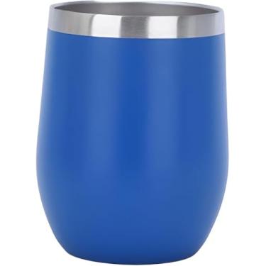Imagem de Copo Térmico de Aço Inoxidável, 350ml, Tampa Hermética, Branco, Cilíndrico, Moderno, para Café e Bebidas azul royal
