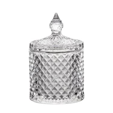 Imagem de Bomboniere Potiche Decorativo Pote De Vidro Cotonetes Transparente 290ml Maldivas Star Em Casa Tem