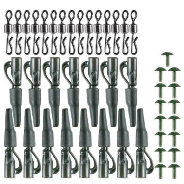 Imagem de Acessórios de Pesca Kit Equipamentos com Mangueira Borracha Chod Beads Swivels Olho Grande Swivel Mudança Rápida Bead Linha Peixe Snaps Clip Lead Anéis para Conveniência Pescadores Leve