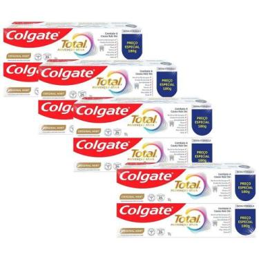 Imagem de Kit 4 Cremes Dentais Colgate Total Original Mint Prevenção Ativa 180g 