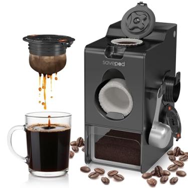 Imagem de SavePod Cafeteira com cápsulas de café reutilizáveis, compatível com máquinas de café Keurig e K-Cup, inteligente, fácil de usar e conveniente (preto, pequeno)