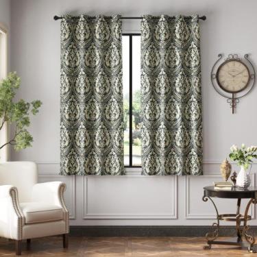 Imagem de Cortinas Blackout jinchan Grey Damask 160x160cm 2 painéis