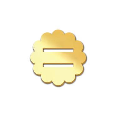 Imagem de Kit 50 Finalizadores em Acrílico espelhado dourado Formato Flor - Gráf