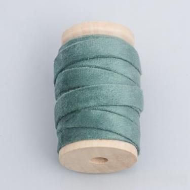 Imagem de Fita dupla face 500 cm de comprimento com acabamento macio para embalagem de presente feita à mão, buquês de aniversário, caixas de presente, verde