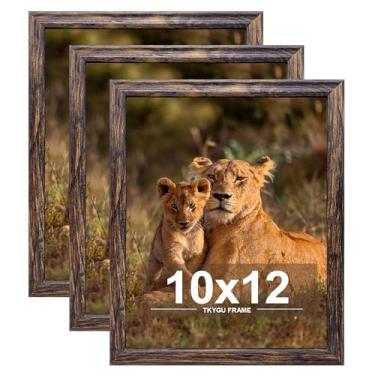 Imagem de TKYGU Conjunto de 3 porta-retratos de 25,4 x 30,5 cm, moldura de madeira marrom para pendurar na parede, horizontal ou verticalmente, 25,5 x 30,5 cm, porta-retratos para galeria de parede, melhor