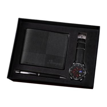 Imagem de Fiocias Conjunto de Presente Masculino: Carteira, Relógio, Caneta, Couro PU, Metal com Elegante Caixa para O Dia Dos Pais, Aniversário E Escritório, Style D