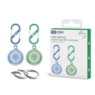Imagem de Capa protetora de TPU à prova d'água para AirTag XDcase com chaveiro (azul + verde)