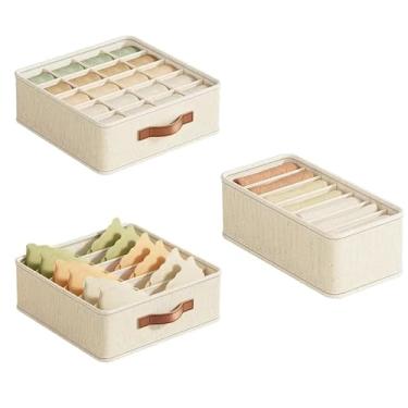 Imagem de Organizador Colmeia Para Gaveta, Kit 3 Peças, Caixas Organizadoras Para Roupas Íntimas, Meias e Cuecas (Bege)