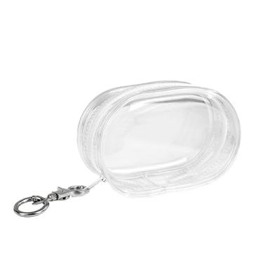 Imagem de Mini bolsa de armazenamento transparente de PVC com zíper à prova de poeira, organizador de embalagem com zíper de plástico para itens pequenos