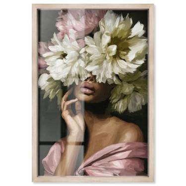 Imagem de Garden of Secrets Shadowbox Print Floral Glam Wall Art por Art Remedy, moldura loira, 28 x 40 cm