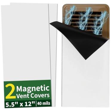 Imagem de FINDMAG Capas magnéticas de ventilação, pacote com 2 capas magnéticas de 14 x 30 cm para registros de piso, parede e teto, protetores de cobertura de registro de calor fortes com protetor de aquecedor