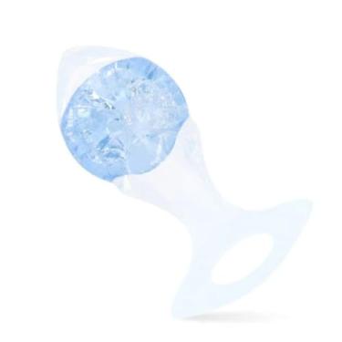 Imagem de Plug Anal Silicone Seta Esfera Vidro Interno Médio 9,6cm Brinquedo Erótico Estimulador Anal PL147M (AZUL)