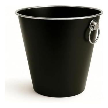 Imagem de Balde de gelo em aço inoxidável preto, 5 litros