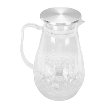 Imagem de AUNMAS Jarra de Acrílico Transparente de 1500ml, Jarra de água Transparente à Prova de Calor de Grande Capacidade Com Tampa de Alça, Ideal para Bebidas Frias, Quentes e chá de Frutas